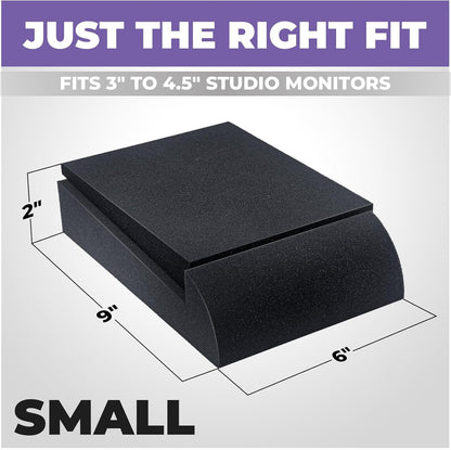 Liquid Stands Studio Monitor Sound Isolation Pads for Speakers 5" High-Density Speaker Foam Pads That Prevents Vibrations Angled Speaker Riser - Acoustic Speakers Isolation Pad for Floor, Desktop