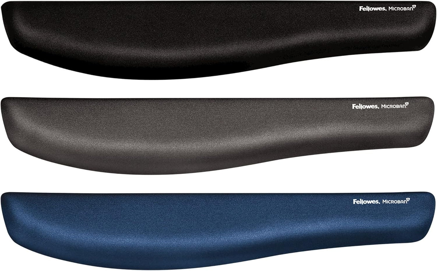 Fellowes PlushTouch Foam Keyboard Wrist Rest with MICROBAN - Black (9252101)