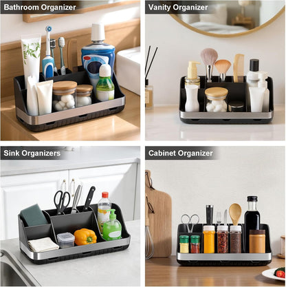 GFWARE Bathroom Organizers and Storage - Detachable 7 Slots Kids Electric Toothbrush and Toothpaste Holde Drainage for Bathroom Accessories Organization Counter Vanity Storage