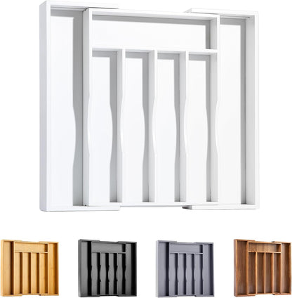 Kitchen Silverware Drawer Organizer and Storage Flatware Cutlery Utensil Holder Spice Rack Containers Bathroom Counter Cabinet Office Desk Makeup Drawer Tray Kitchen and Dining Tools Decor Accessories