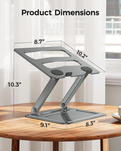 LORYERGO Adjustable Laptop Stand, Portable for 17.3inch Laptops, Holds Up to 17.6lbs, Ergonomic Posture & Heat Dissipation