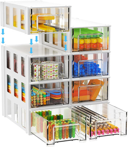 makeup organizer and storage with 10 drawers,Desk Organizer and Accessories with 9 Interchangeable, DIY Configurable Sets,drawer organizer for jewelry,office,craft,medicine,nail polish