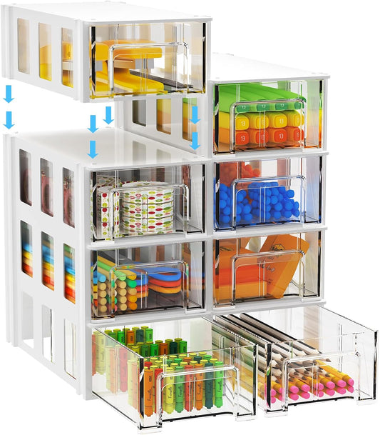 makeup organizer and storage with 10 drawers,Desk Organizer and Accessories with 9 Interchangeable, DIY Configurable Sets,drawer organizer for jewelry,office,craft,medicine,nail polish