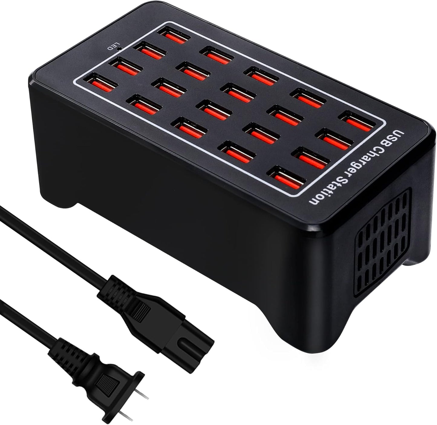 100w 24(20A) Port, USB Fast Charging Station,Travel Desktop USB Rapid Charger,Multi Ports Charging Station Organizer Compatible with Smartphones,Tables,and More Devices