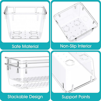 StorMiracle 28 PCS Clear Plastic Drawer Organizers Set, 4 Size Desk Drawer Organizer Trays for Makeup, Jewelry, Kitchen Utensils, Gadgets and Office Accessories