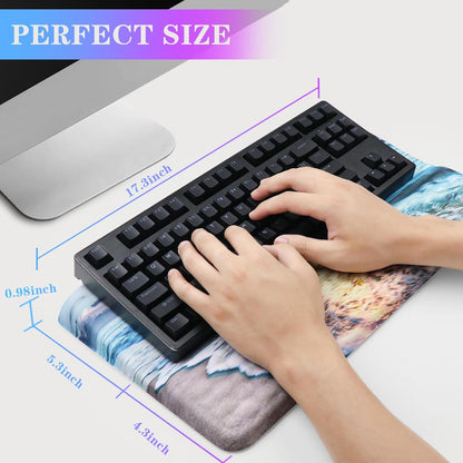 Computer Keyboard Stand with Wrist Rest, Ergonomic Tilted Keyboard Holder - Keyboard Riser with Wrist Pad - Keyboard Tray Support for Office Home - Black