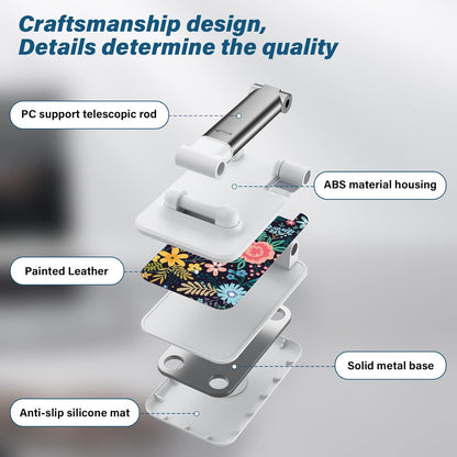 Desk Cell Phone Stand - Adjustable Angle-iPad Holder, Universal Compatible Phone Holder for Desk
