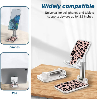 Desk Cell Phone Stand - Adjustable Angle-iPad Holder, Universal Compatible Phone Holder for Desk