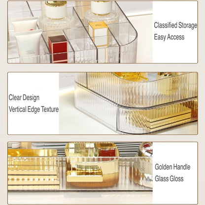 Stackable Cosmetics Organizer Drawers, Bathroom Vanity Makeup Organizers and Storage, Ideal for Desk and Dresser Countertops, Great for Palette, Skincare, Lipsticks, Nail Care. Green