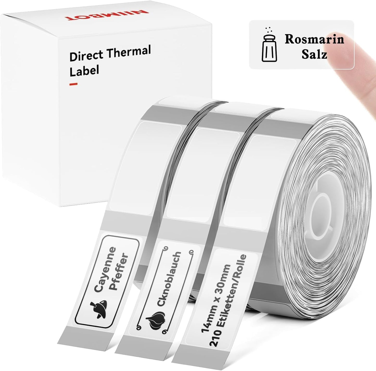 NIIMBOT D11 Label Tape D110 Label Maker Papers 3Rolls Cable Labels, Self-Adhesive Labeling Tape 0.47" X 4.29" (12 X 109mm) Cable Label Refills for Home Office Circuit Box, 195 Labels/3Rolls, White