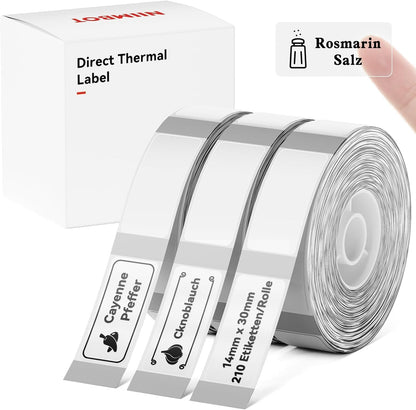 NIIMBOT D11 Label Tape D110 Label Maker Papers 3Rolls Cable Labels, Self-Adhesive Labeling Tape 0.47" X 4.29" (12 X 109mm) Cable Label Refills for Home Office Circuit Box, 195 Labels/3Rolls, White