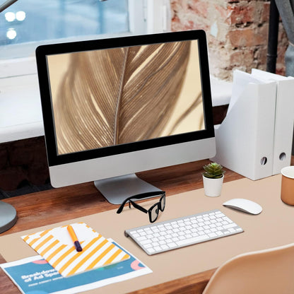 Bloss Leather Desk Pad and Keyboard Wrist Rest, Large Mouse Pad + Keyboard Pad+Mouse Wrist Support, Non-Slip Desk Mat Protector for Office, Home(31.5×15.7 Inches,Beige)