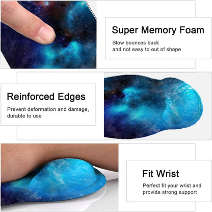 LATEEFAH Mouse Pad with Wrist Rest, 3-in-1 Gaming Mouse Pad, Keyboard Wrist Rest, Ergonomic Memory Foam Mousepad with Wrist Support for Computer Keyboard