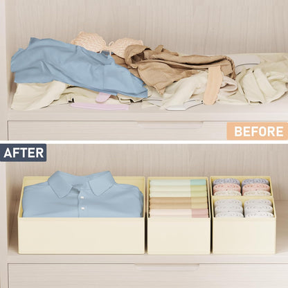 DIMJ Drawer Organizer Clothes - 20 Pack Closet Drawer Organizer Bins for Baby Clothes Storage, Fabric Dresser Organizer for Nursery Bedroom, Foldable Small Drawer Dividers for Underwear Socks