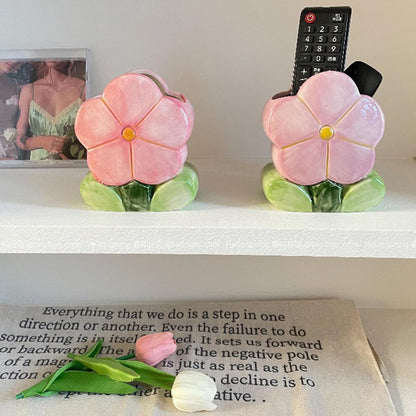 Red Makeup Brush Holder Pen Holder Office Desk Accessories Aesthetic Pencil Holders Cute Toothbrush Holders Flower Home Decor Vase Birthday Gifts for Women Vanity Kawaii Kitchen Utensil Holder