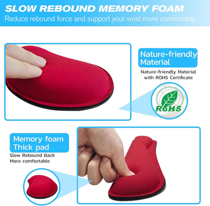 Keyboard Wrist Rest and Mouse Wrist Rest Set - Ergonomic Memory Foam Wrist Cushion - for Wrist Support on Computer, Laptop, Office, Playing Games, Typing Relieves Wrist Pain Black