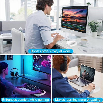 Gel Mouse pad & Keyboard Wrist Rest Set, Ergonomic Keyboard and Mousepad with Wrist Support, Keyboards Wrist Rest, Computer Keyboards Pad, Cooling Gel Blue
