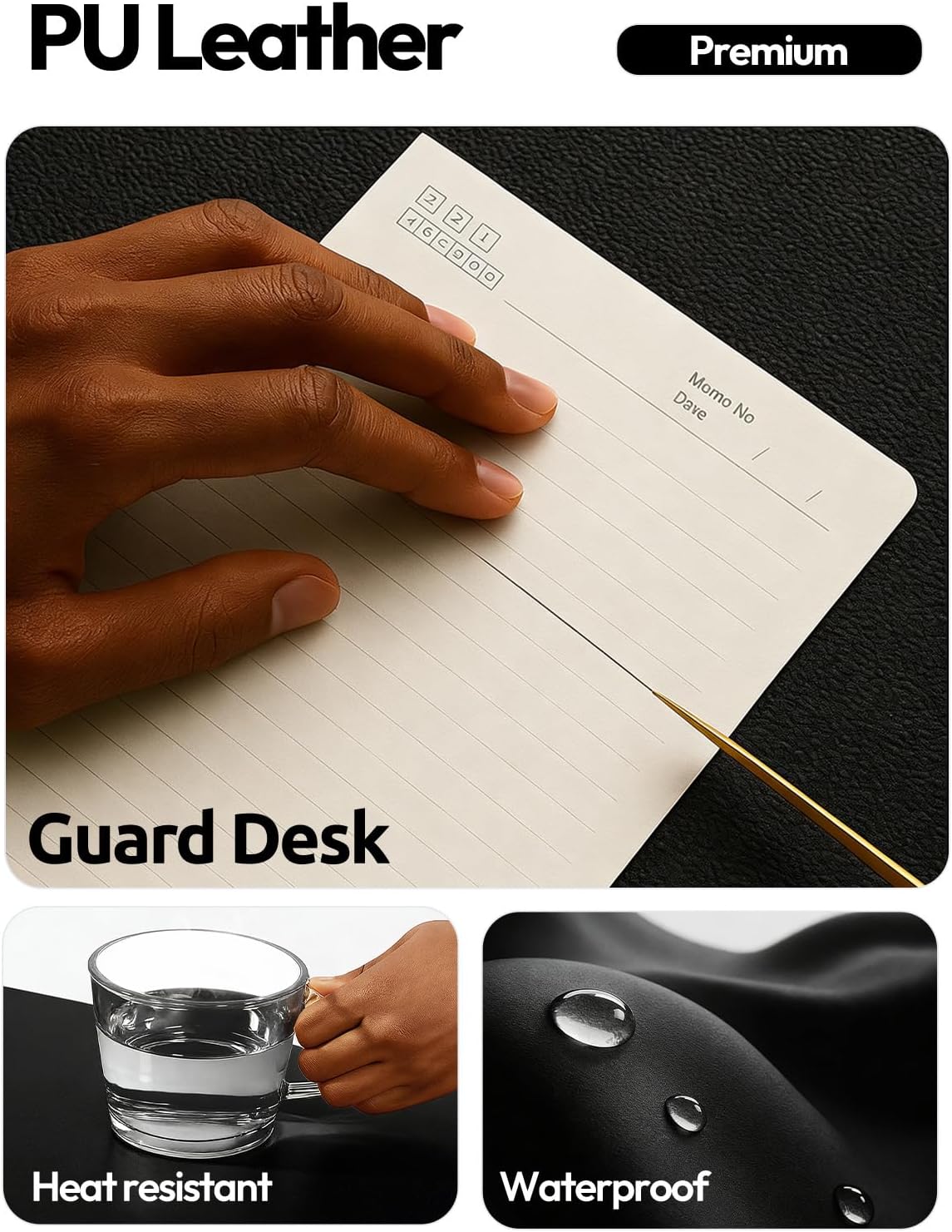 YSAGi Leather Desk Protector, Office Mat, Large Mouse Mat, Non-Slip PU Leather Blotter, Laptop Pad, Waterproof Writing Pad for Office and Home (Light Pink, 23.6" x 13.8") - Colors B