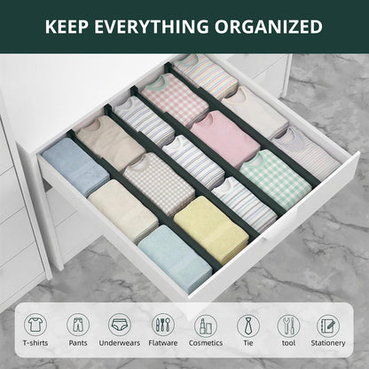 ANTOWIN Bamboo Drawer Dividers Organizers, Drawer Separators Splitter,17-22 inches Long Adjustable Spring-loaded Organizer for Large Utensil, Clothes, Tools Drawers(yellow)