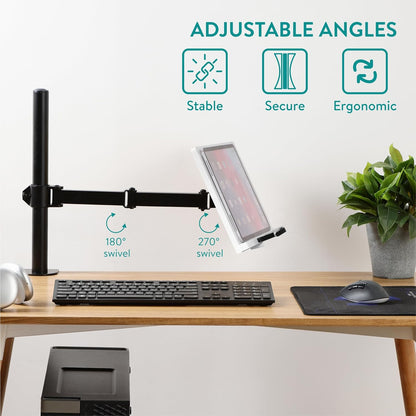 Navaris Book Stands with Clamp - Book Holder for Reading - Wood Books Stand - Works with Music, E-Readers or Tablets - 34 x 45 x 55 cm (13.39 x 17.72 x 21.65)