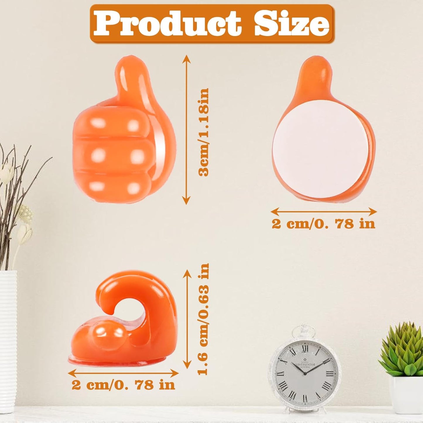 36 Pcs Pencil Holder for Desk Kids, Self Adhesive Adhesive Cable Clips, Silicone Thumbs Up Outdoor Command Hooks for Cords, Wall, Keys