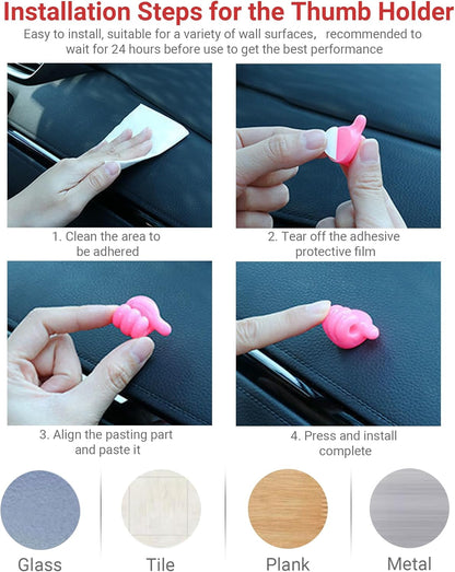 36 Pack Creative Silicone Thumb Wall Hook - Multifunction Adhesive Cable Clip - Self Adhesive Hooks for Cable Organization - Self Adhesive Thumb Cable Organizer Clips Key Hanger, 9 Colors