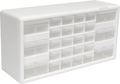 Akro-Mils 24-Drawer Plastic Drawer Storage Cabinet for Garage Organization, Bead Organizer, Building Bricks Storage, Teacher Toolbox, Makeup Organizer, 20" W x 6" D x 16" H, 10124 Black