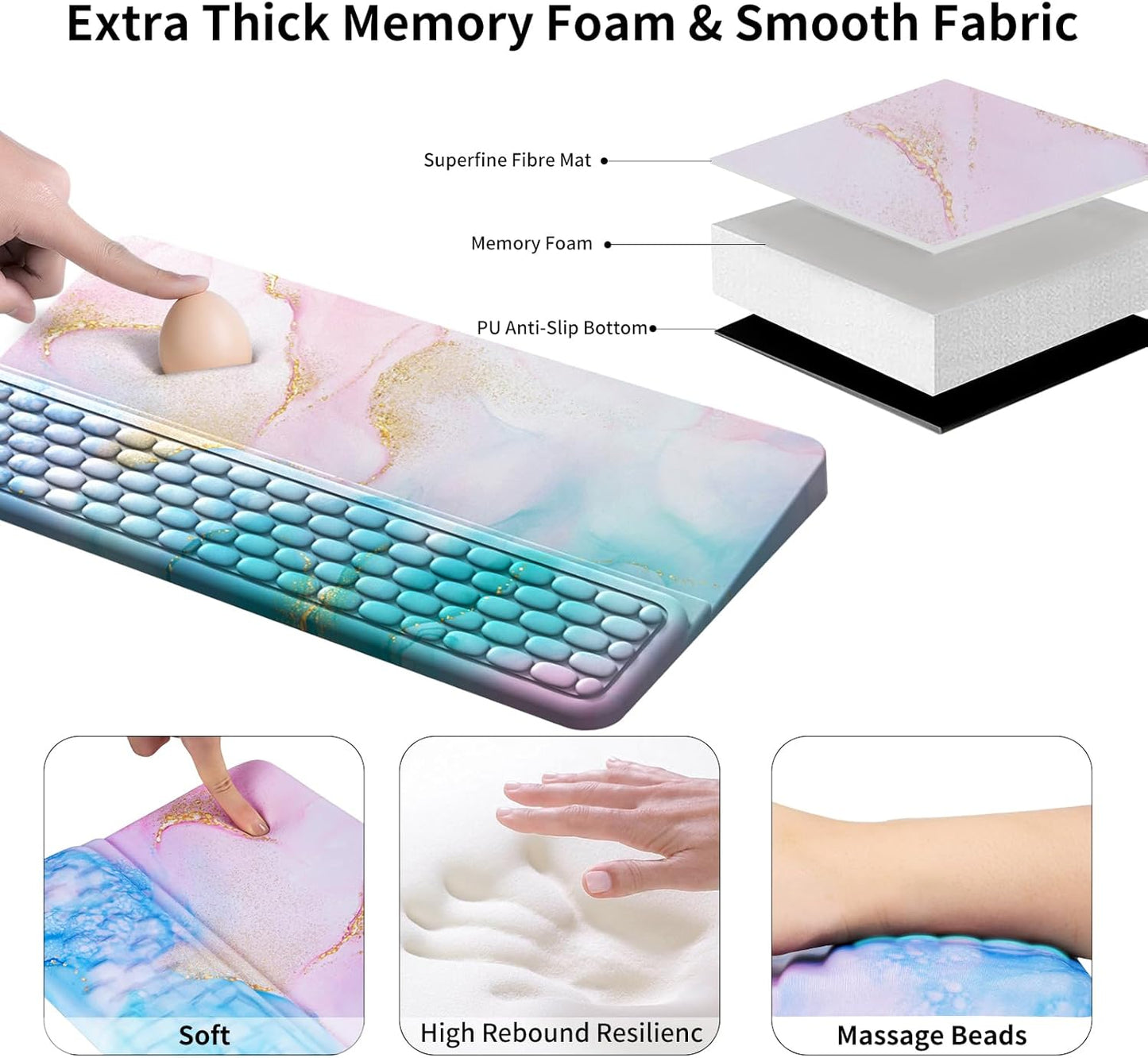 Keyboard Stand for Desktop, Keyboards Wrist Rest, Ergonomic Keyboards Holder for Easy Typing Working, Wrist pad for Keyboards with Comfortable Wrist Rest for Keyboard Pink