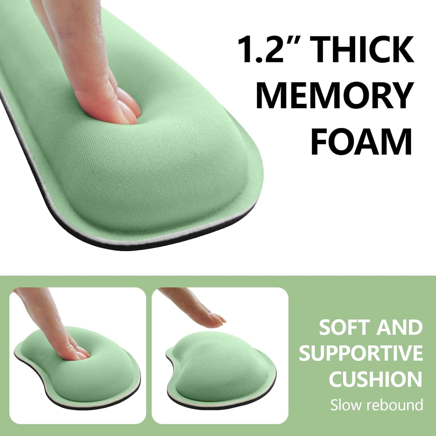 Wrist Rest for Computer Keyboard and Mouse, Ergonomic Design Wrist Support Pad for Keyboard, Soft Memory Foam Desk Pads Support Hand and Arm Easy Typing Pain Relief, 2 Piece Pad, Cream Pink