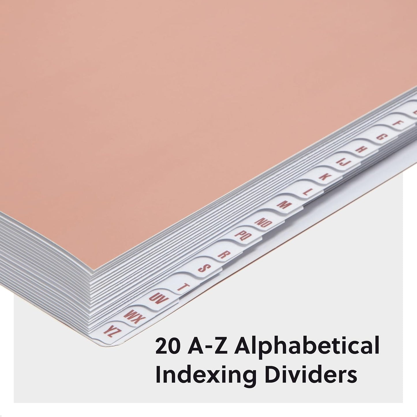 Smead Expandable Desk File Sorter, Alphabetical A–Z Organizer, 20 Laminated Index Dividers, Letter Size, Rosewood (89214)