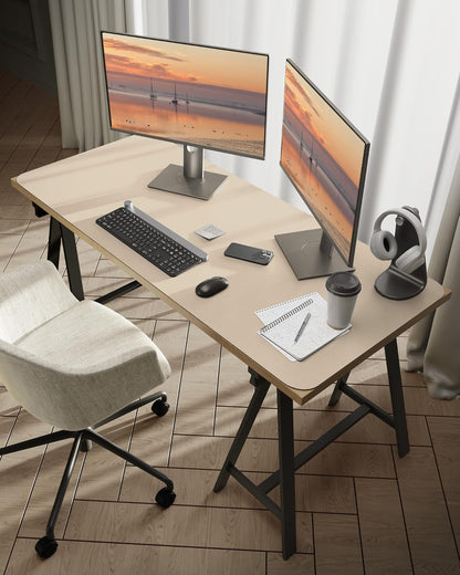 Bloss Leather Desk Pad and Keyboard Wrist Rest, Large Mouse Pad + Keyboard Pad+Mouse Wrist Support, Non-Slip Desk Mat Protector for Office, Home(31.5×15.7 Inches,Beige)