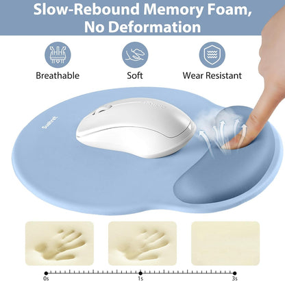 Sushret Mouse Pad and Keyboard Wrist Rest, 3-in-1 Gel Memory Foam Ergonomic Mouse Pad with Wrist Rest Set,Gaming Mousepad Arm Cushion Support for Computer Office Desk Accessories Cute Setup,Sage Green