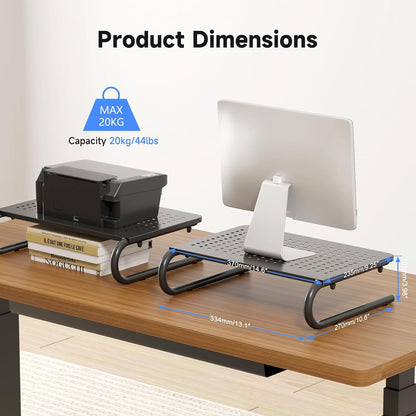 suptek Monitor Stand Riser for Computer,Laptop,Printer, Notebook and All Flat Screen Display with Vented Metal Platform and 4 Inches Height Underneath Storage (MST004)