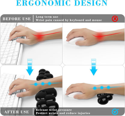 Gel Cloud Keyboard and Mouse Wrist Rest, Cute Wrist Support and Arm Support Keyboard Rest for Keyboard and Mouse Typing Pain Relief，Suitable for Office/Computer/Laptop/Gaming (Pink)