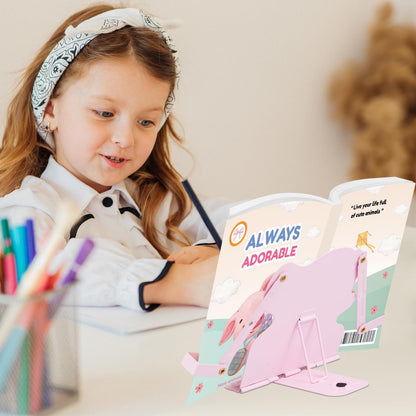 Honagu Book Stand Book Holder Metal Desk Book Stand for Reading Hands Free, Adjustable Textbooks Cookbook Documents Holder, Christmas Birthday Gifts for Girls and Boys (Rocket)