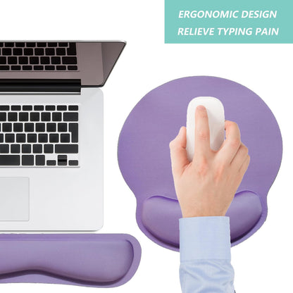 Keyboard Wrist Rest Pad Mouse Pad with Wrist Support Set of 3, Mousepad with Non-Slip Rubber Base, Ergonomic Memory Foam Mouse Wrist Cushion Support for Home Office Laptop Computer, Flower Black