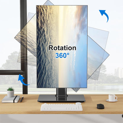 Single Monitor Stand Fits Max 32 inch Computer Screen, Free-Standing Desk Stand Hold up to 17.6lbs, Monitor Mount with Height Adjustment, Swivel, Tilt, Rotation, VESA Mount 75/100mm