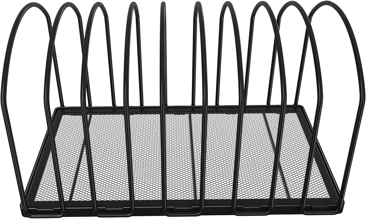 Simple Trending 9 Section Metal File Sorter Organizer for Desk Home Office, Black