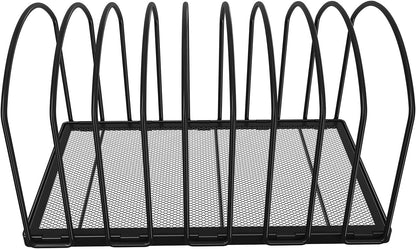 Simple Trending 9 Section Metal File Sorter Organizer for Desk Home Office, Black