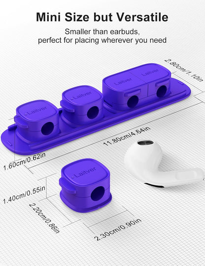 6 Pack Magnetic Cable Clips [1s Open/Lock], Laitver Cord Organizer Holder Strong Adhesive Desk Cable Management- Organize Charging Cords Neatly for Home, Office, Car,Desk, Nightstand