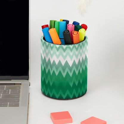 Leather Pen Holder for Desk, Love Cherry Pencil Organizer Pencil Cup Desk Decor Makeup Brush Holder Multifunctional Office Supplies for Home,Office, School