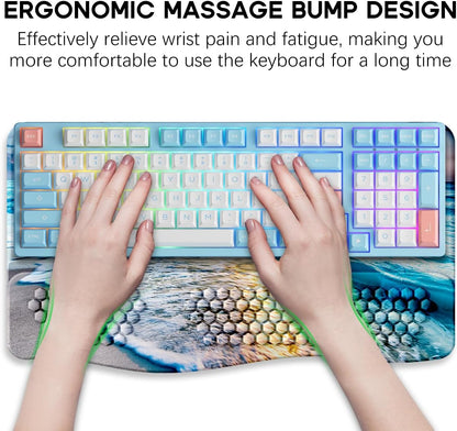 JIKIOU Keyboard Stand with Wrist Rest, Computer Keyboard Stand Pad with Non-Slip Base, Comfy Ergonomic Keyboard Riser Holder for Gaming Office Home 17.13x9.5 in Black