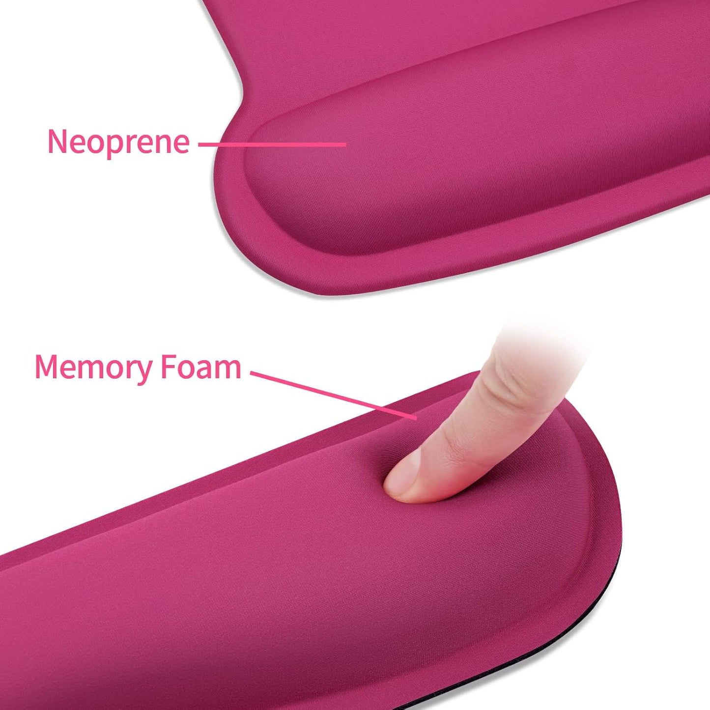 MOSISO Wrist Rest Support for Mouse Pad & Keyboard Set, Ergonomic Mousepad Non-Slip Base Home/Office Pain Relief & Easy Typing Cushion with Neoprene Cloth & Raised Memory Foam, Apricot
