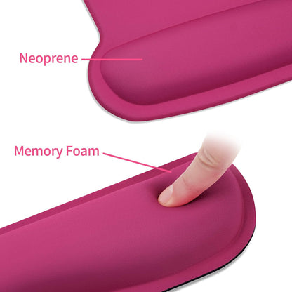 MOSISO Wrist Rest Support for Mouse Pad & Keyboard Set, Ergonomic Mousepad Non-Slip Base Home/Office Pain Relief & Easy Typing Cushion with Neoprene Cloth & Raised Memory Foam, Apricot