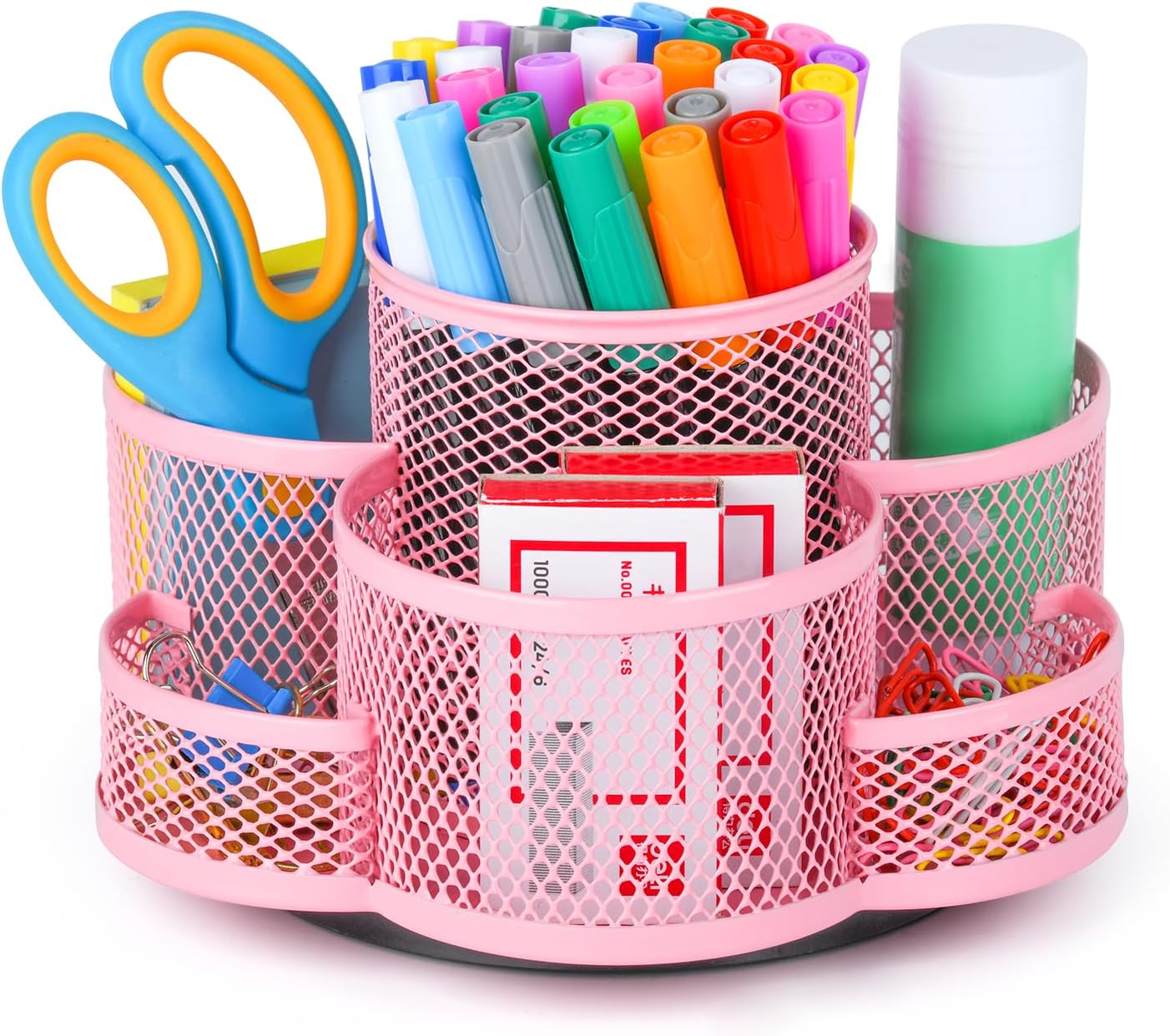 Topwey Pen Holder for Desk, 360 Rotating Pencil Holder, Cup Holder for Desk Office, Desk Organizers and Accessories in Black