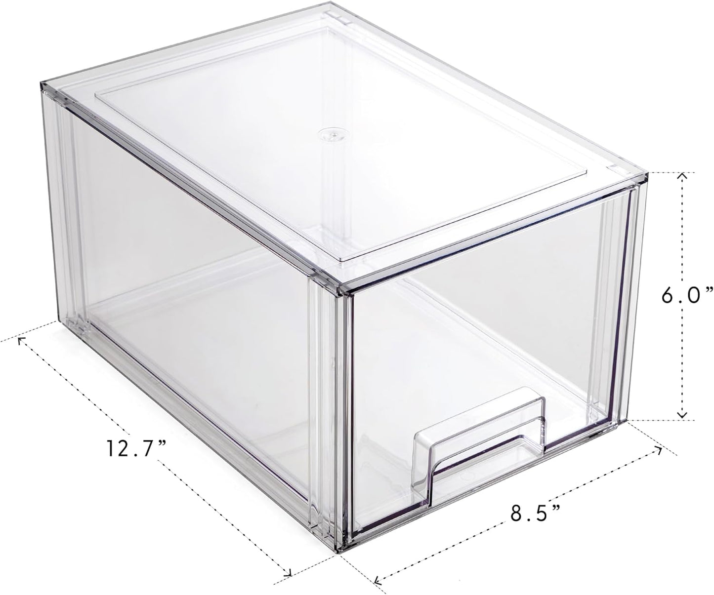 BINO | Stackable Storage Drawers, Shallow X-Large - Clear | THE CRATE COLLECTION | Storage Bins With Drawers Bathroom Organizers and Storage Organization and Storage Under Sink Organizer Vanity Home