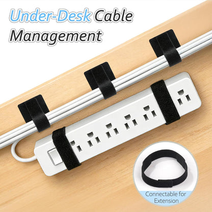 Cable Management Under Desk, Znben Detachable Cable Straps Heavy Duty Hook and Loop Cable Ties Reusable 20 Pack