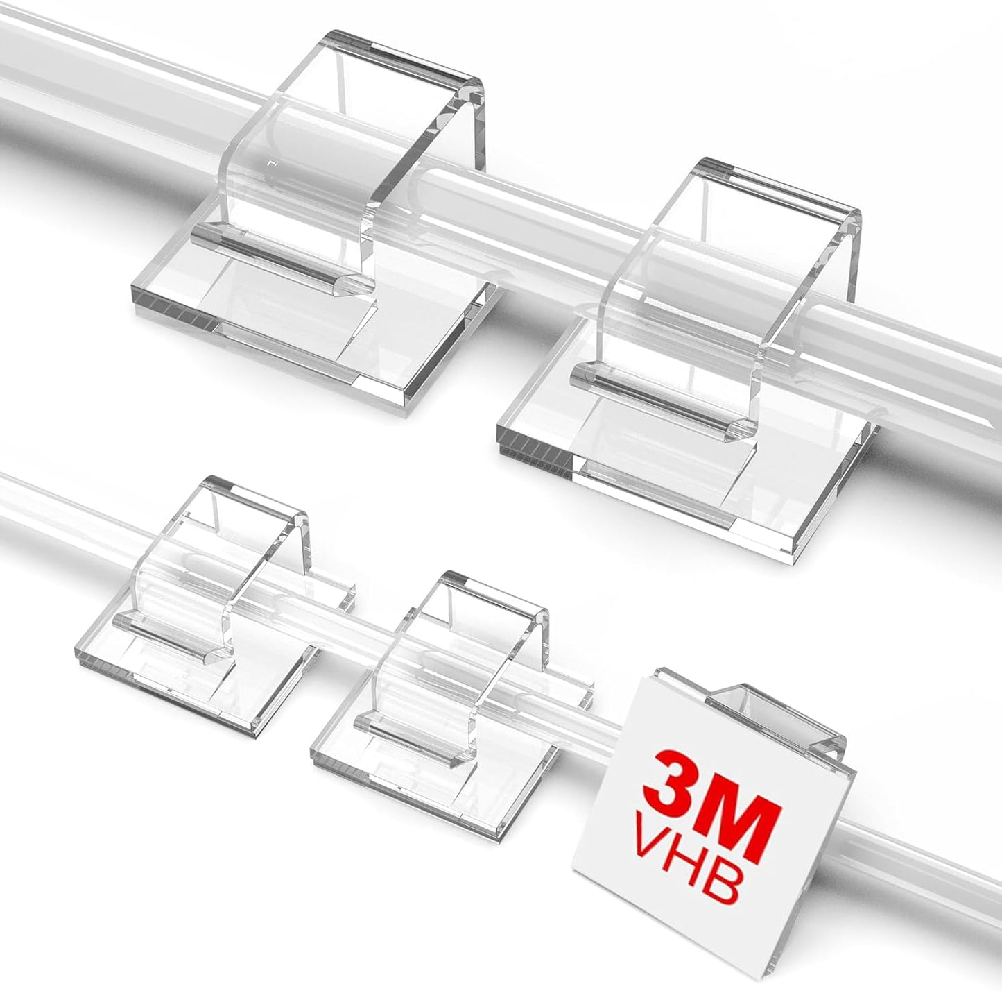 Under Desk Cable Management Clips, Wire Organizer Clips for PC Network Cable Mamagement, Large Adhesive Cable Clips Wire Holders (Computer, TV, Ethernet, Electric Wires), White, 20 PCS
