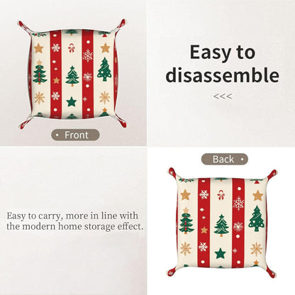 Tray Leather Valet Tray Forest Tree Reindeer Catchall Trays Key Organizer Night Stand Organizer Bedside Vanity Trays Decor for Entryway Table