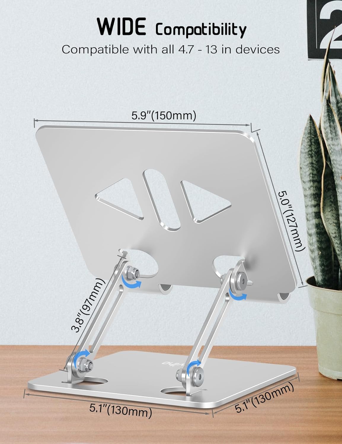 Aoviho Tablet Stand Holder for Desk, Adjustable Desktop Tablet Holder, Foldable Aluminum Tablet Mount for iPad pro 12.9, iPad Air Mini, Samsung Galaxy Tabs Z Fold Kindle Fire 4-12 inch Purple